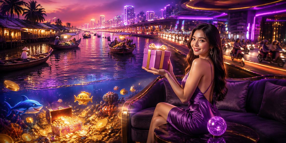 Sân chơi cá cược Mekong đêm khuya đầy ánh đèn neon